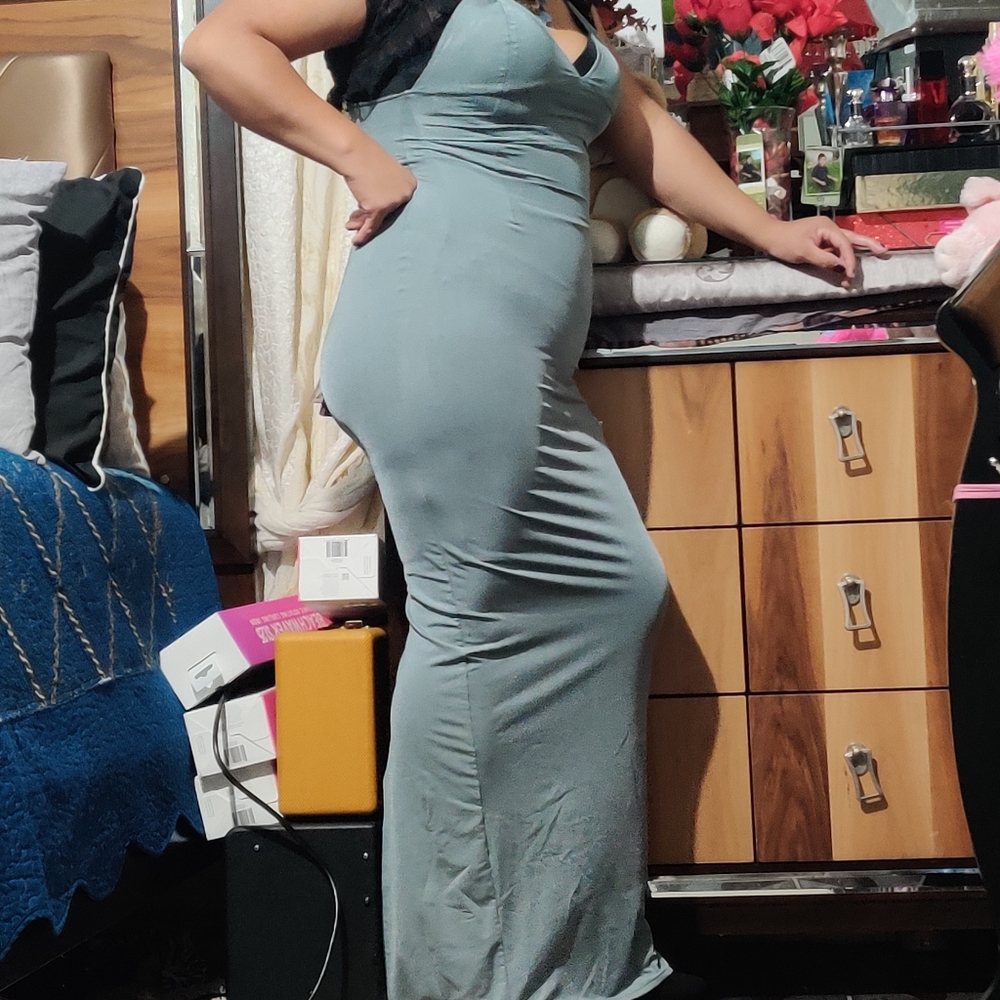 WANTMYLOOK STRAPPY LONG MAXI DRESS GRAY SIZE SMALL - Picture 3 of 8